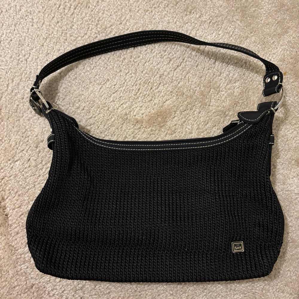 The Sak Black Textured Shoulder Bag